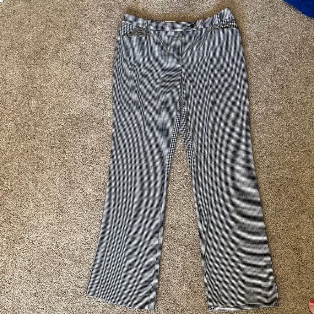 Calvin Klein Houndstooth Modern Fit Career Dress Pants‎ Black White Size 8